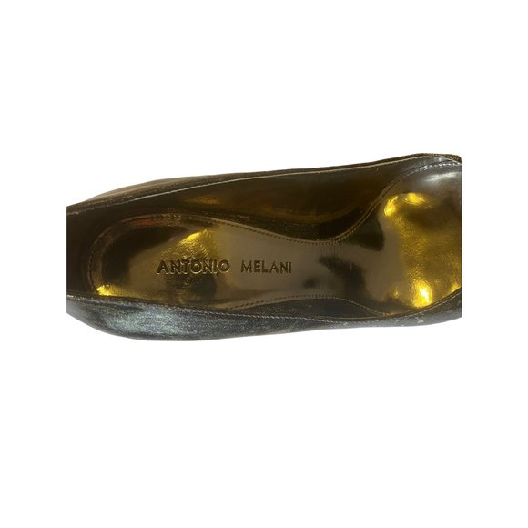 Antonio Melani Metallic Patent Leather Pumps Silver Size 7.5 M With 3” Heel - Picture 6 of 7